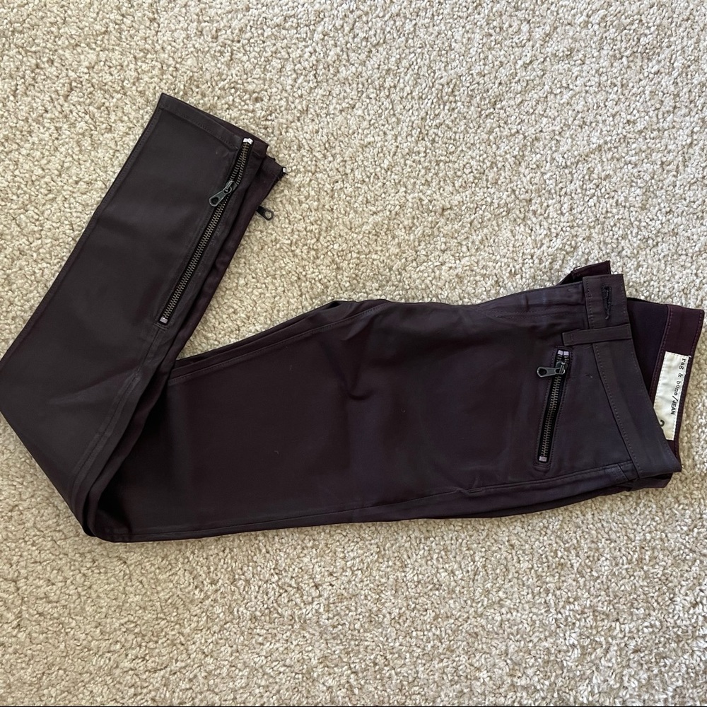 Rag & Bone Coated Denim Zipper Jean